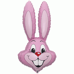 Pastel Pink Rabbit Head Supershape Balloon